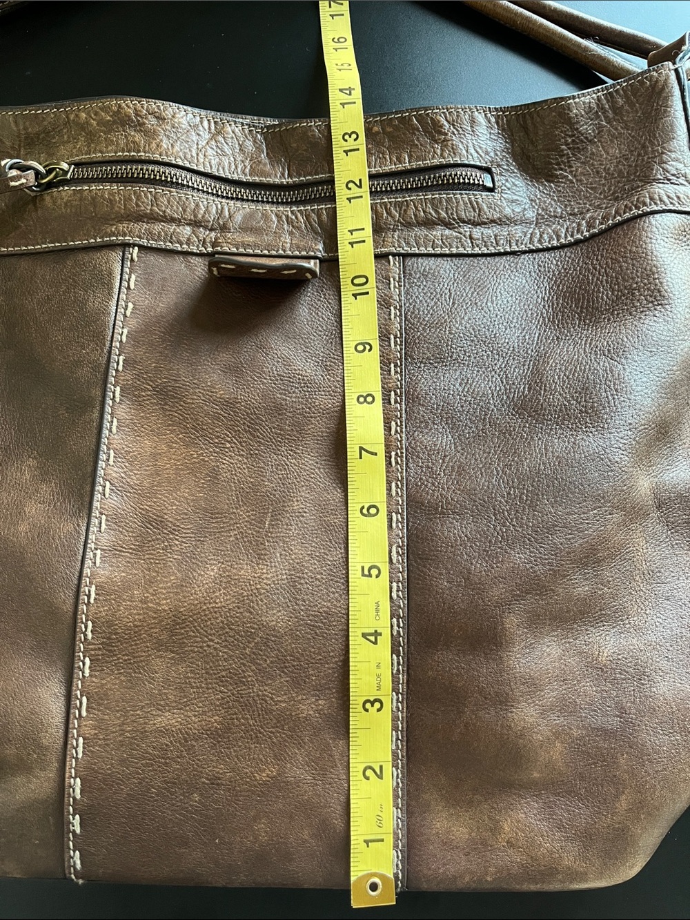 Club Monaco’s Brown Leather Shoulder Bag - Classic Hobo Tote - Picture 6 of 14
